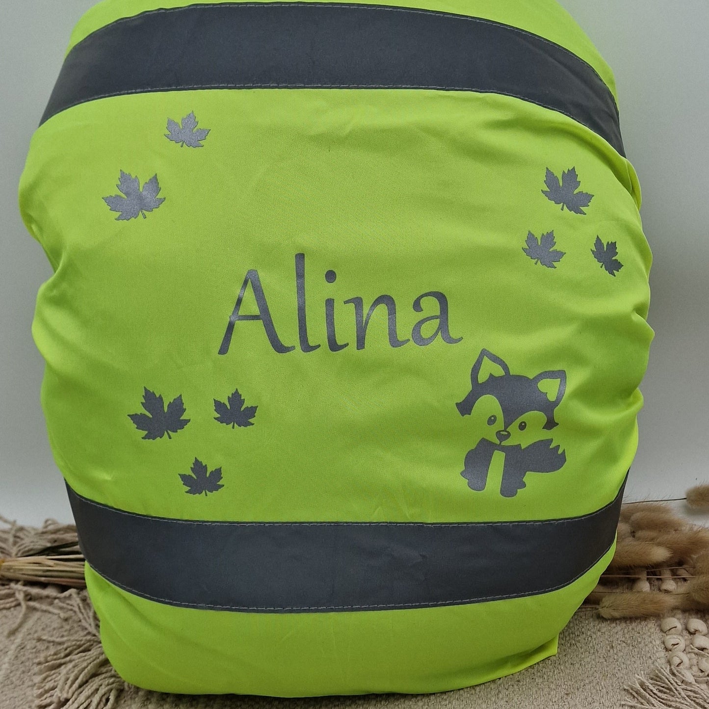 Regenschutz für Schultasche Warnüberzug personalisiert