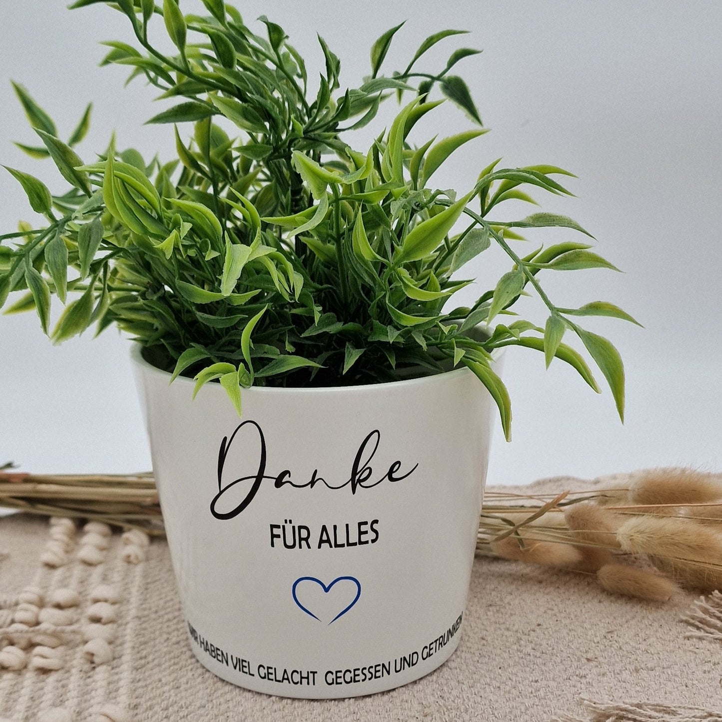 Blumentopf personalisiert Danke