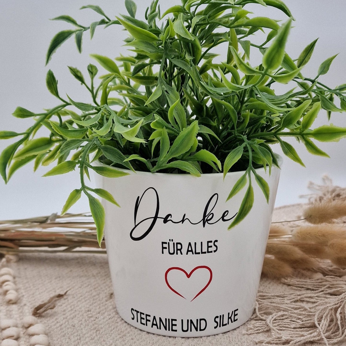 Blumentopf personalisiert Danke