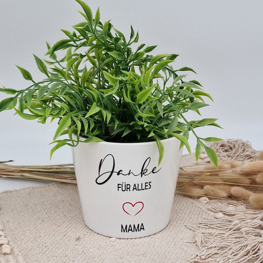 Blumentopf personalisiert Danke