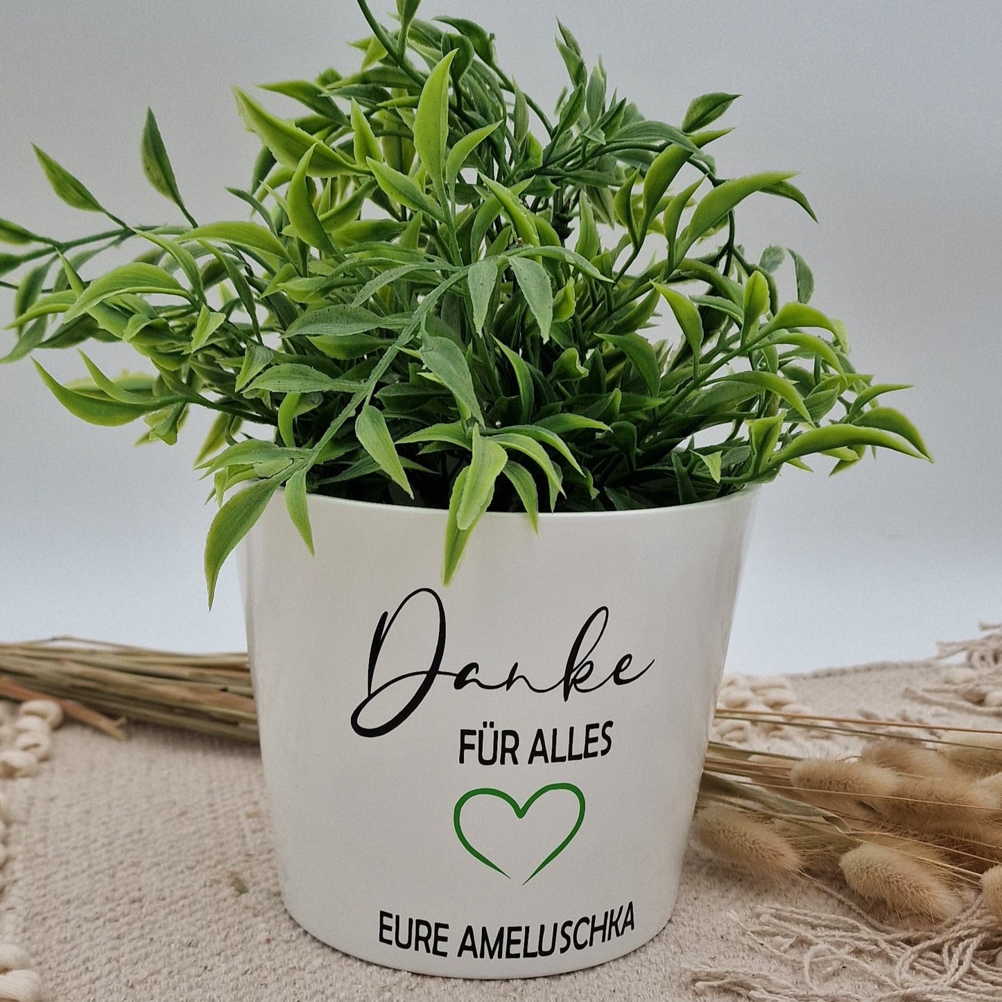 Blumentopf personalisiert Danke