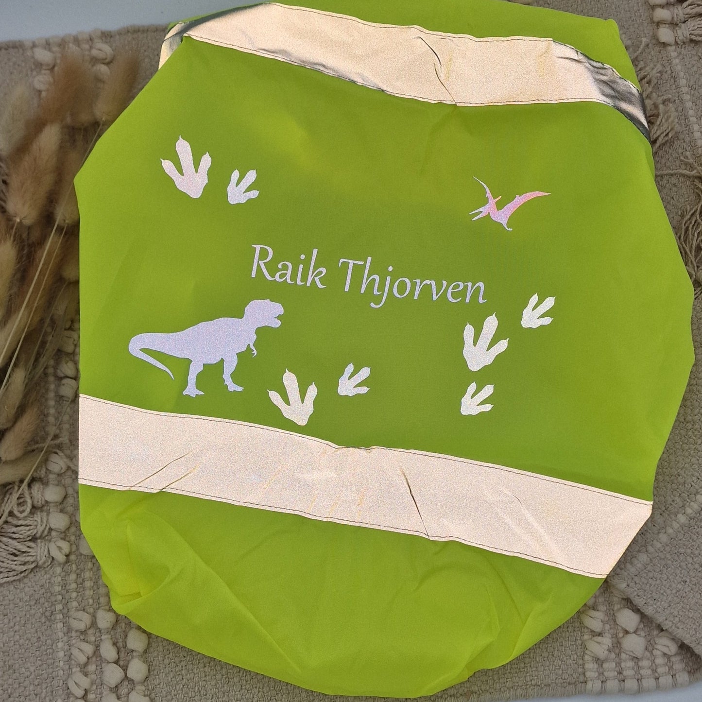 Regenschutz für Schultasche Warnüberzug personalisiert
