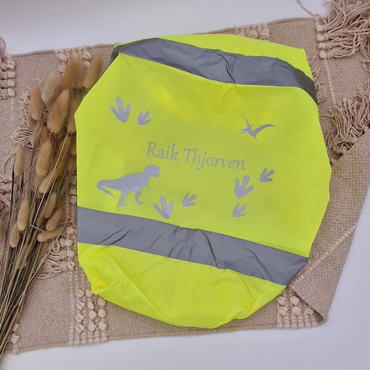 Regenschutz für Schultasche Warnüberzug personalisiert