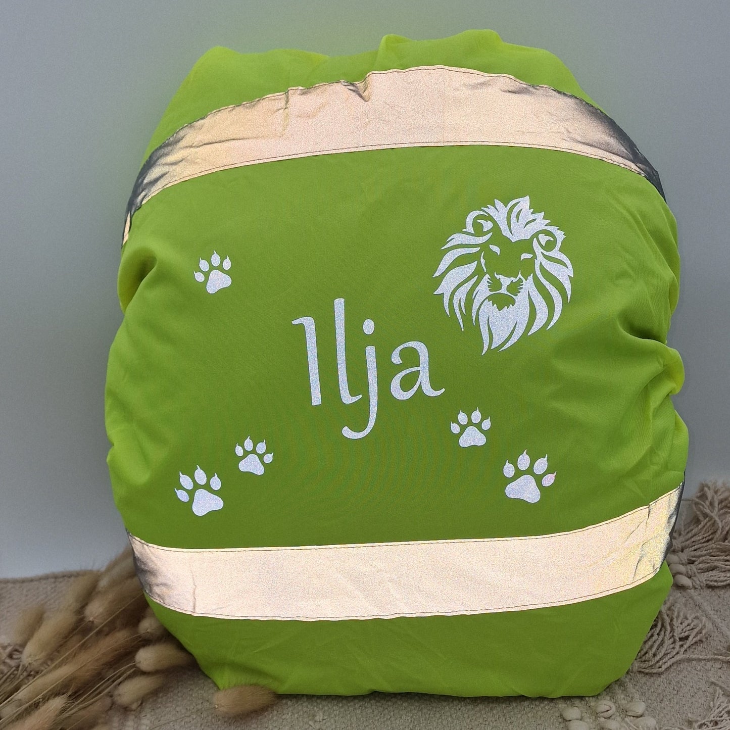 Regenschutz für Schultasche Warnüberzug personalisiert