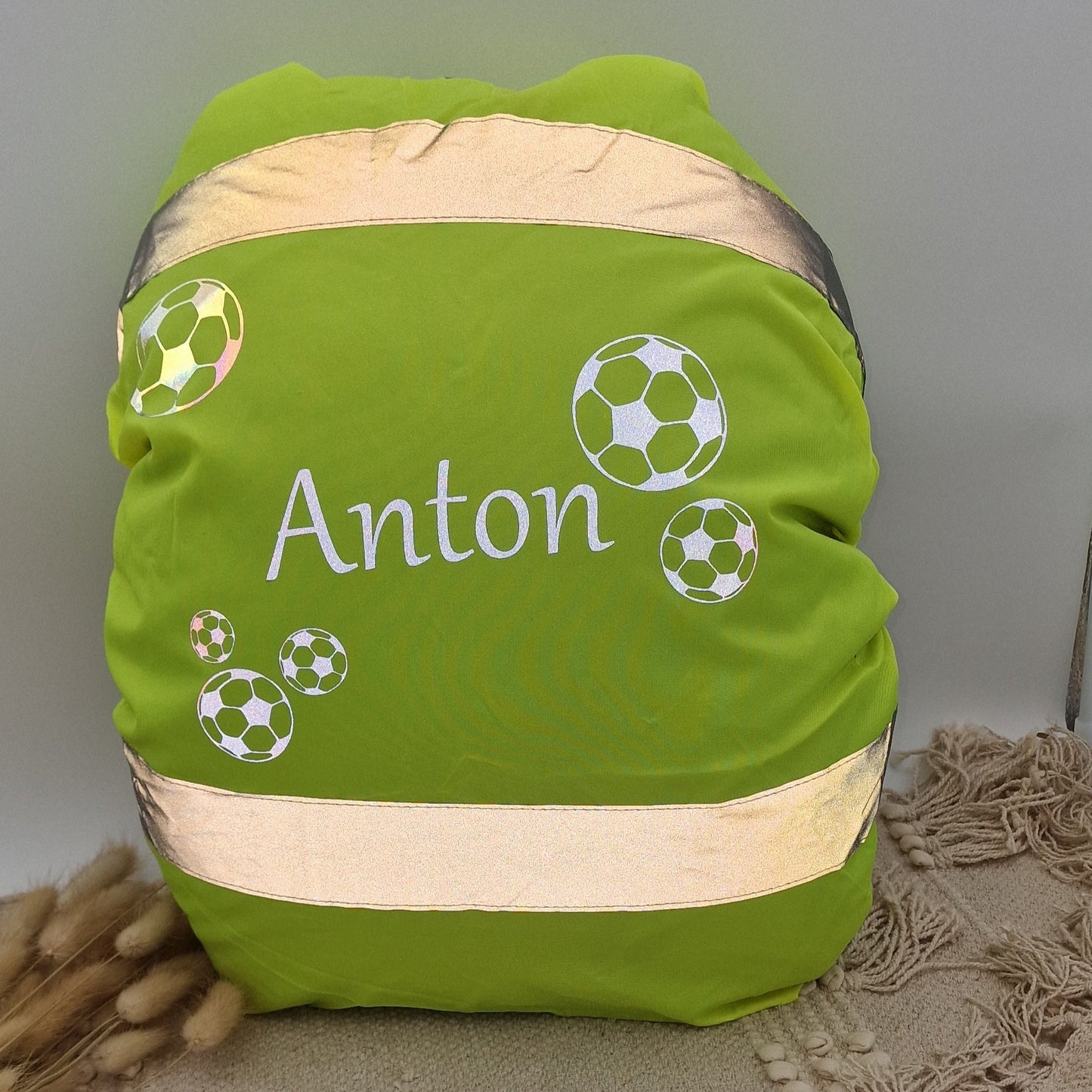 Regenschutz für Schultasche Warnüberzug personalisiert