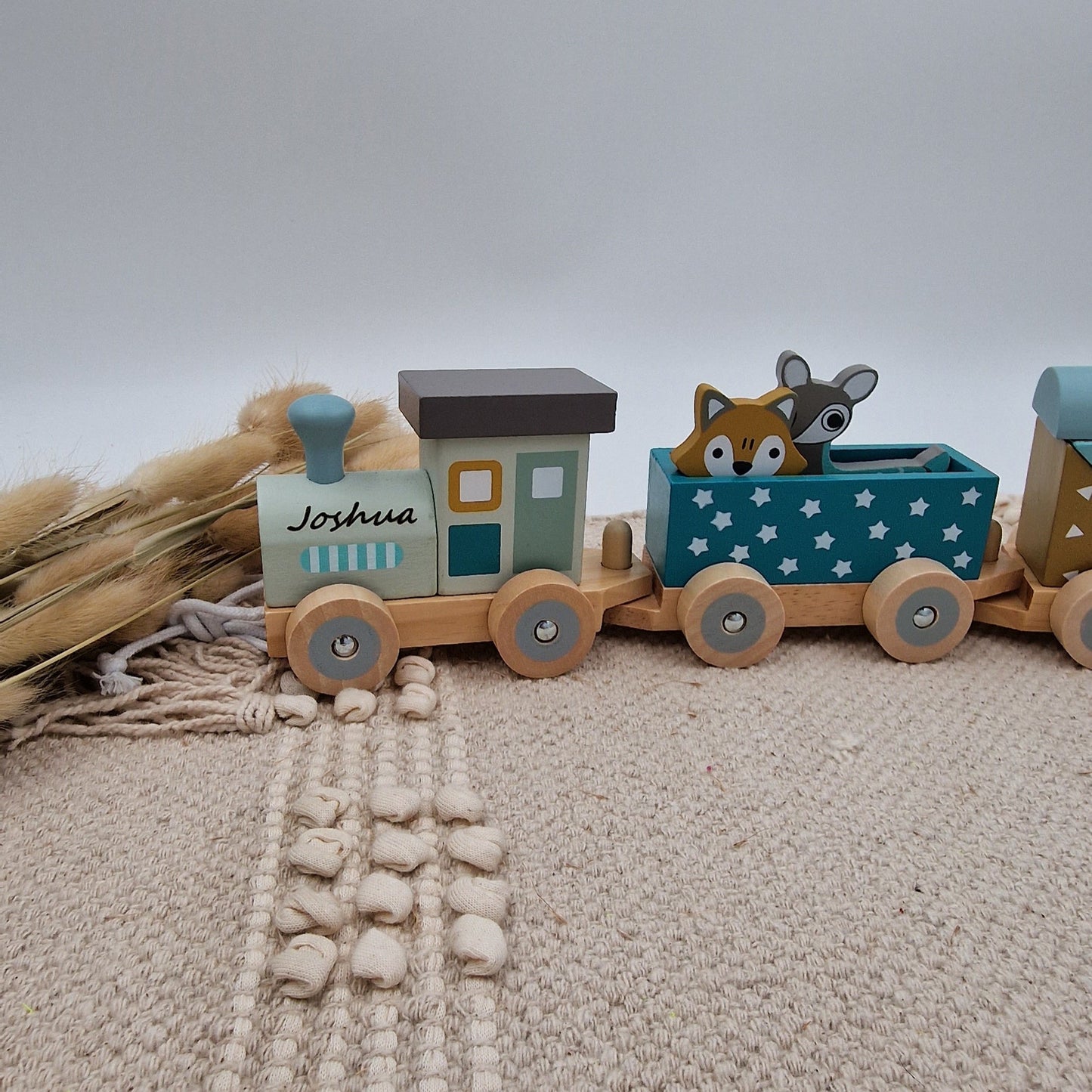 Holz Lokomotive Eisenbahn Zug mit Steckform Stern