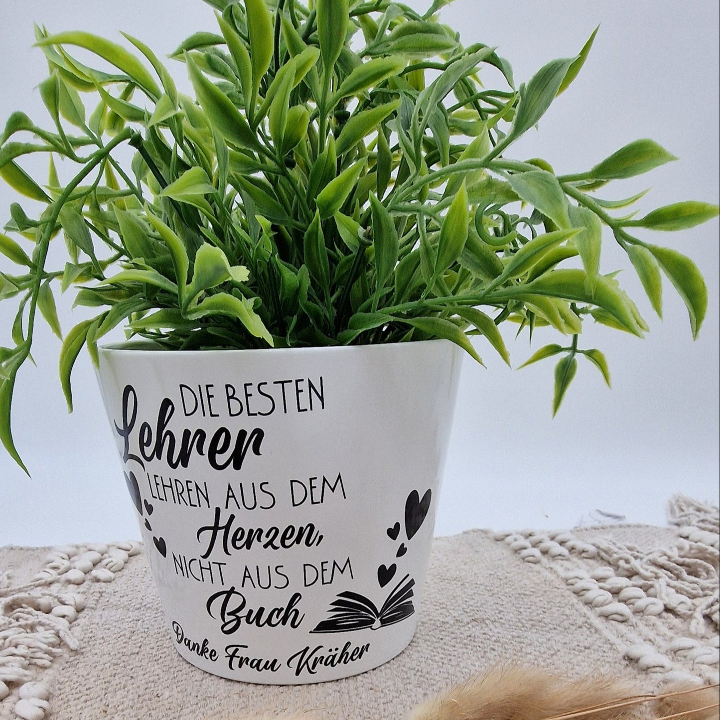 Blumentopf Lehrer(in) Abschied Buch