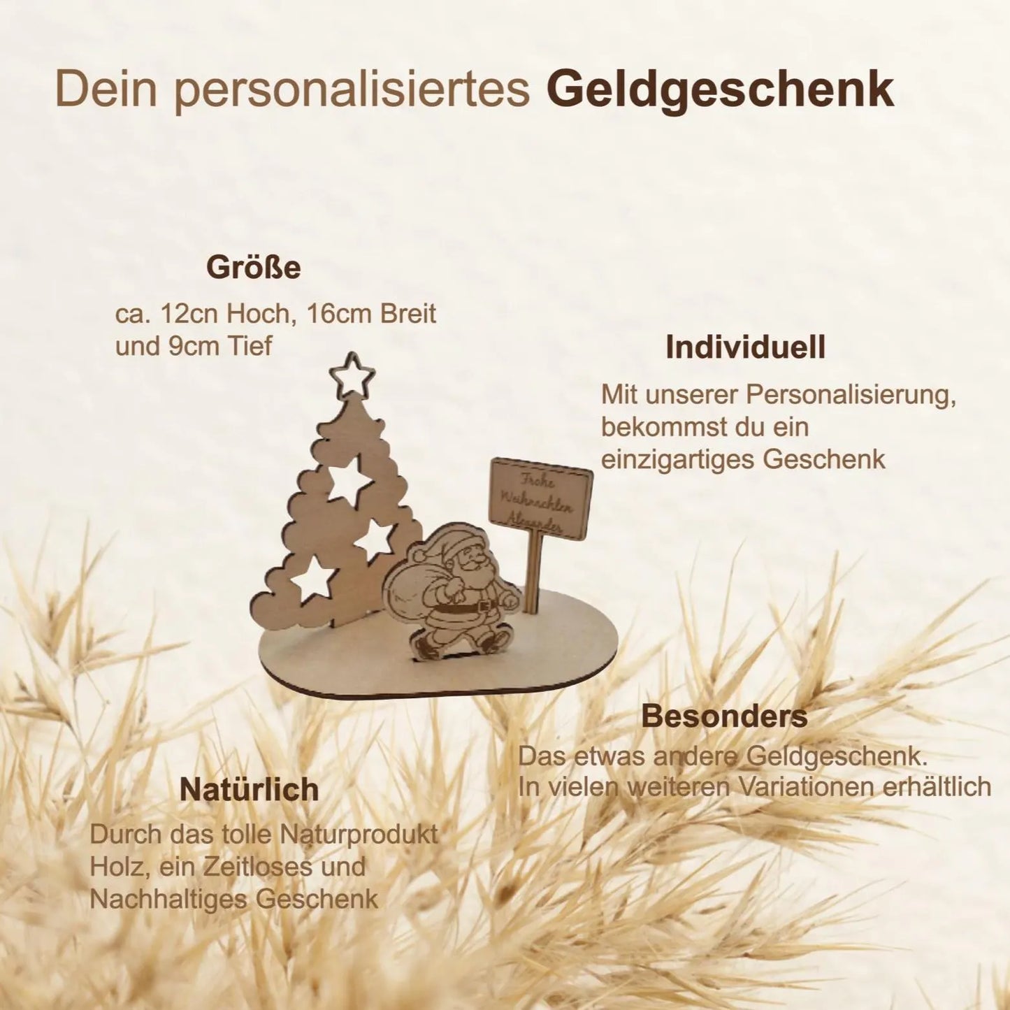 Personalisiertes Geldgeschenk zu Weihnachten,  Wichtelgeschenk, Geschenkidee für Kinder & Erwachsene, Weihnachtsgeschenk