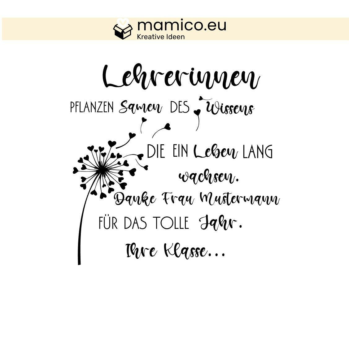 Abschiedsgeschenk für Lehrerin Lehrer