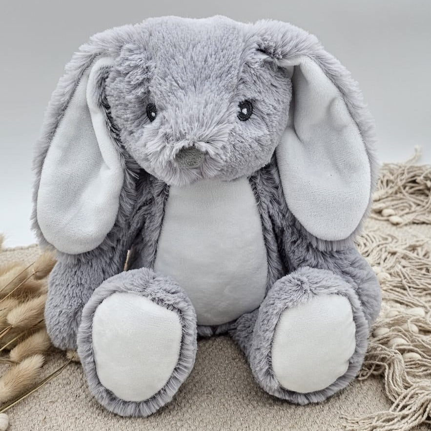 Kuscheltier Hase (grau) personalisiert