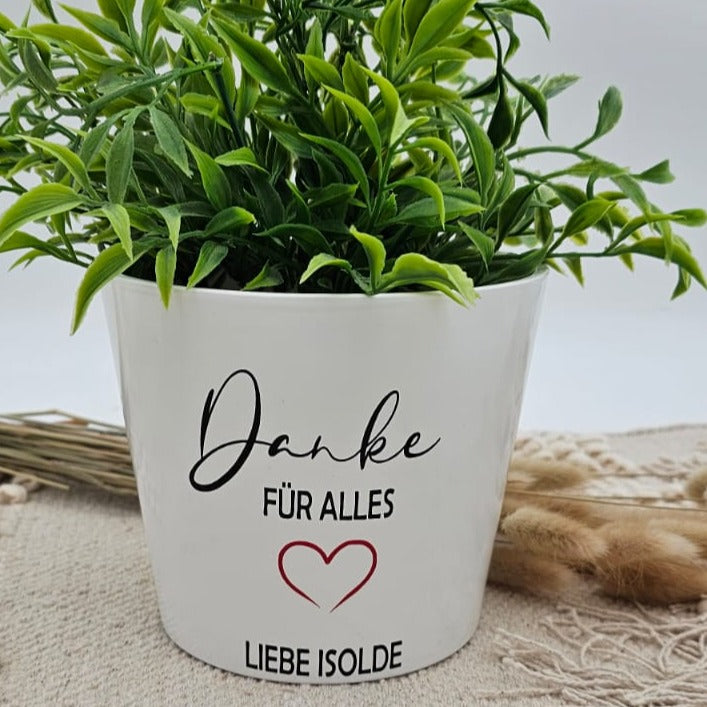 Blumentopf personalisiert Danke