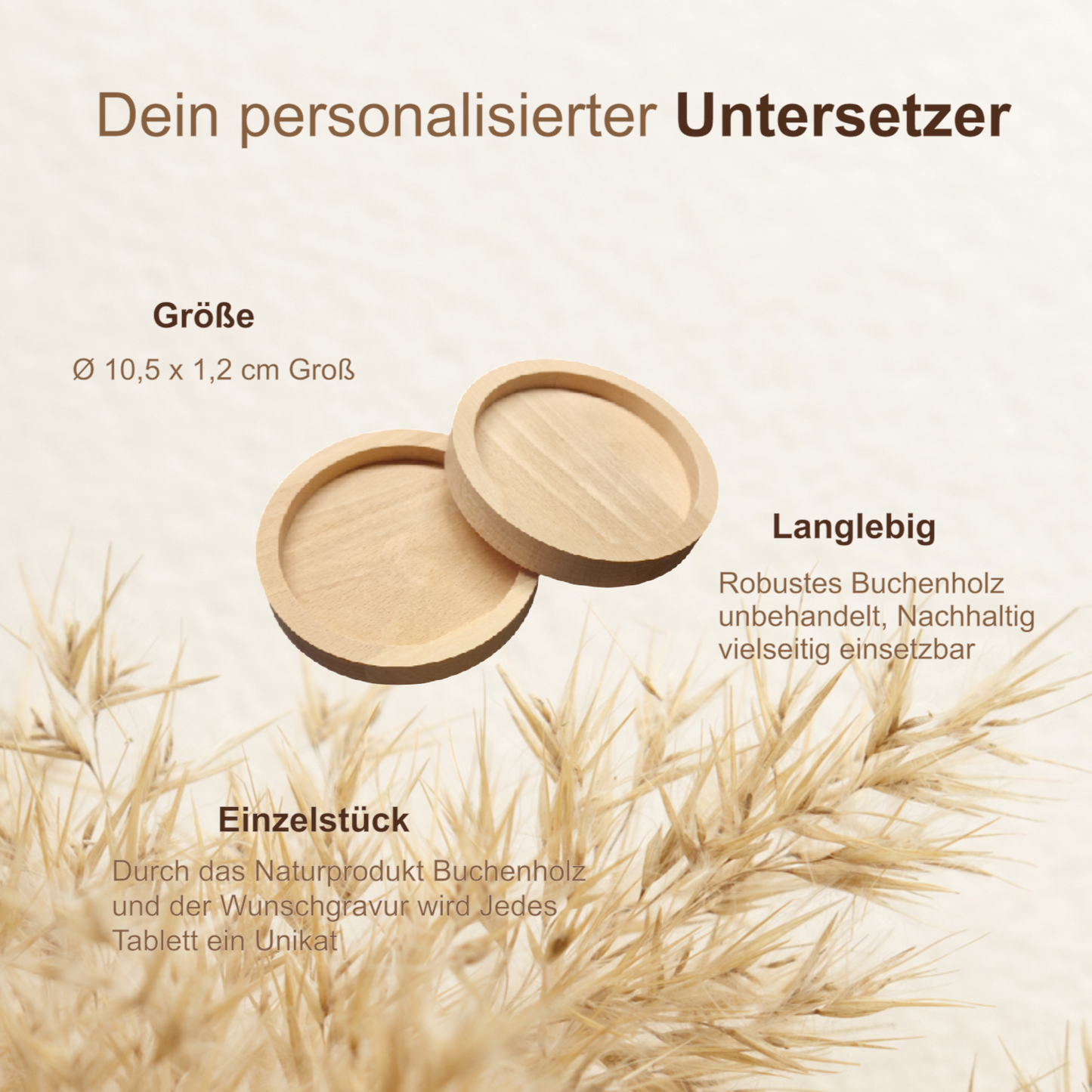 Untersetzer für Gläser aus Holz