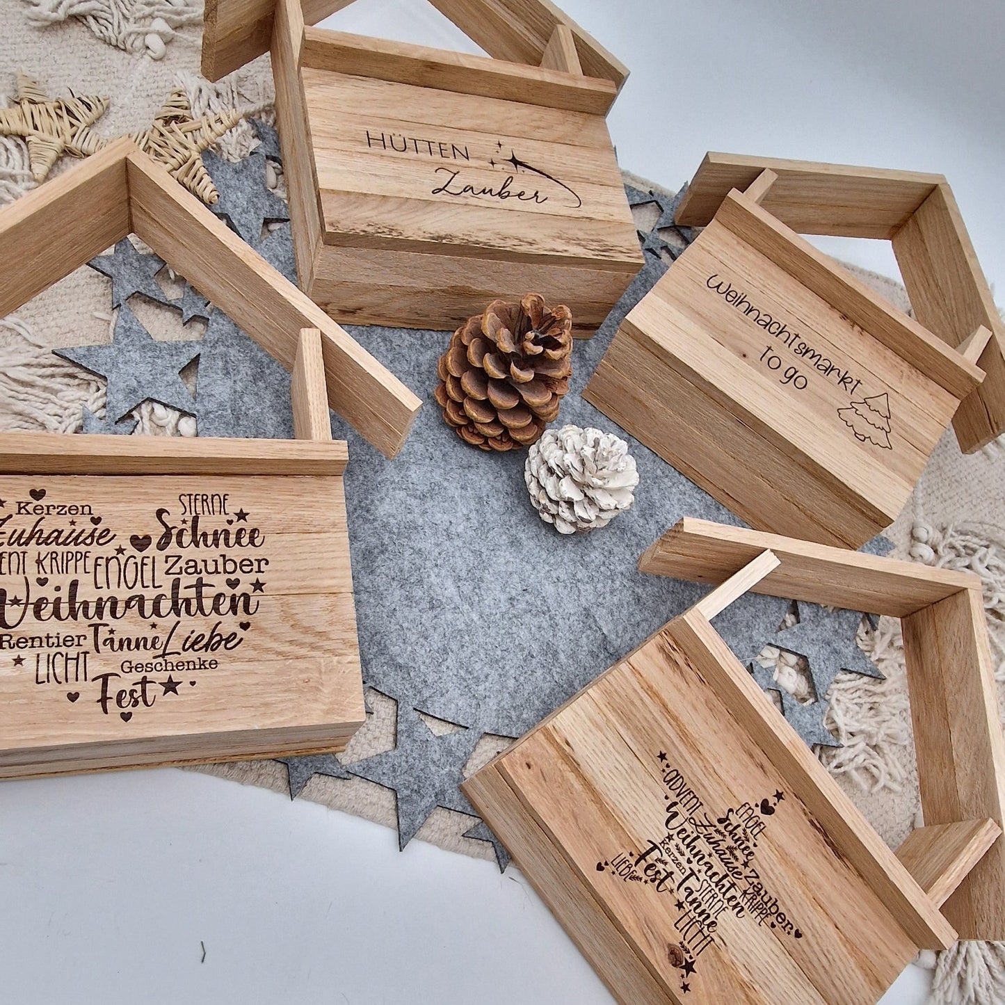 Holzhütte Geschenkverpackung Weihnachten