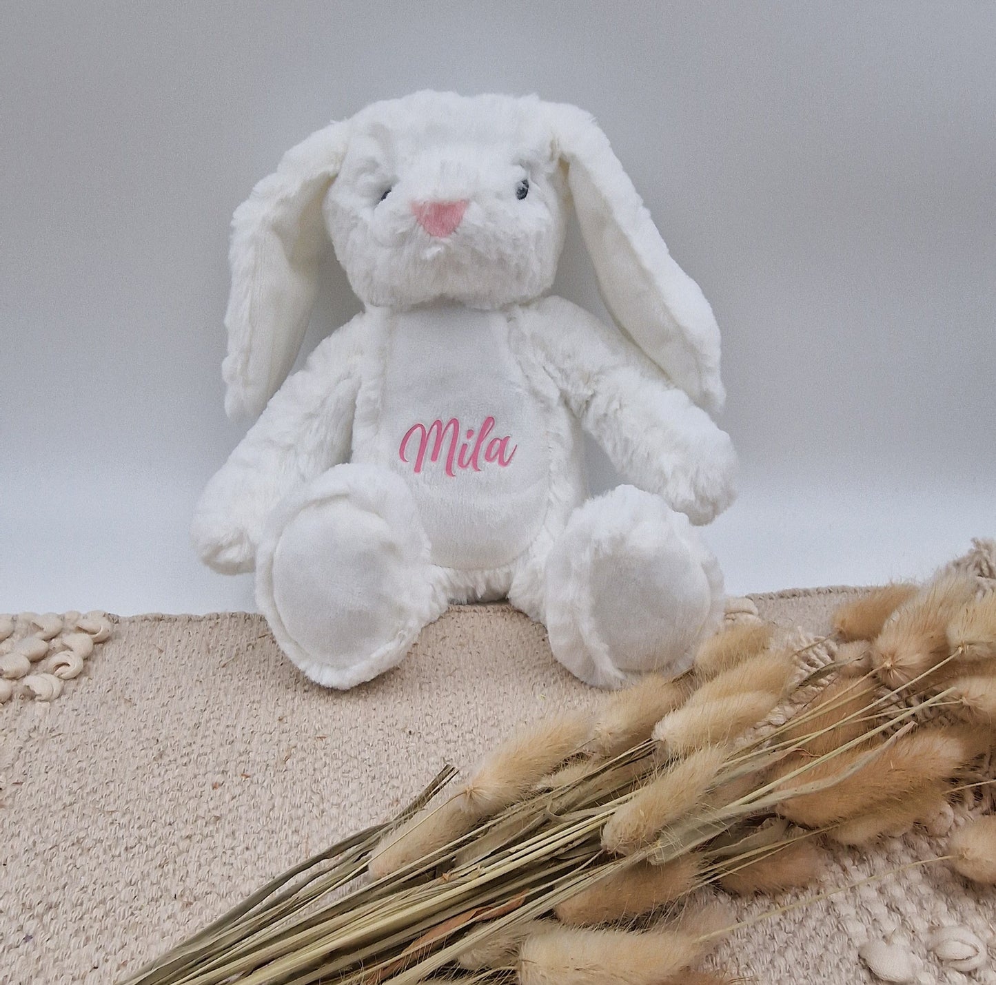 Kuscheltier Osterhase (weiß) Personalisiert