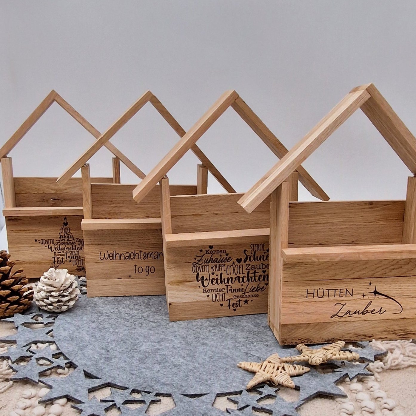 Holzhütte Geschenkverpackung Weihnachten