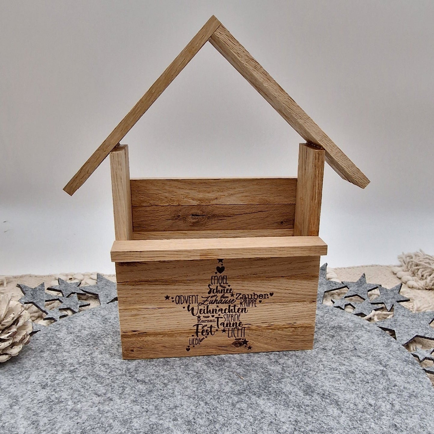 Holzhütte Geschenkverpackung Weihnachten