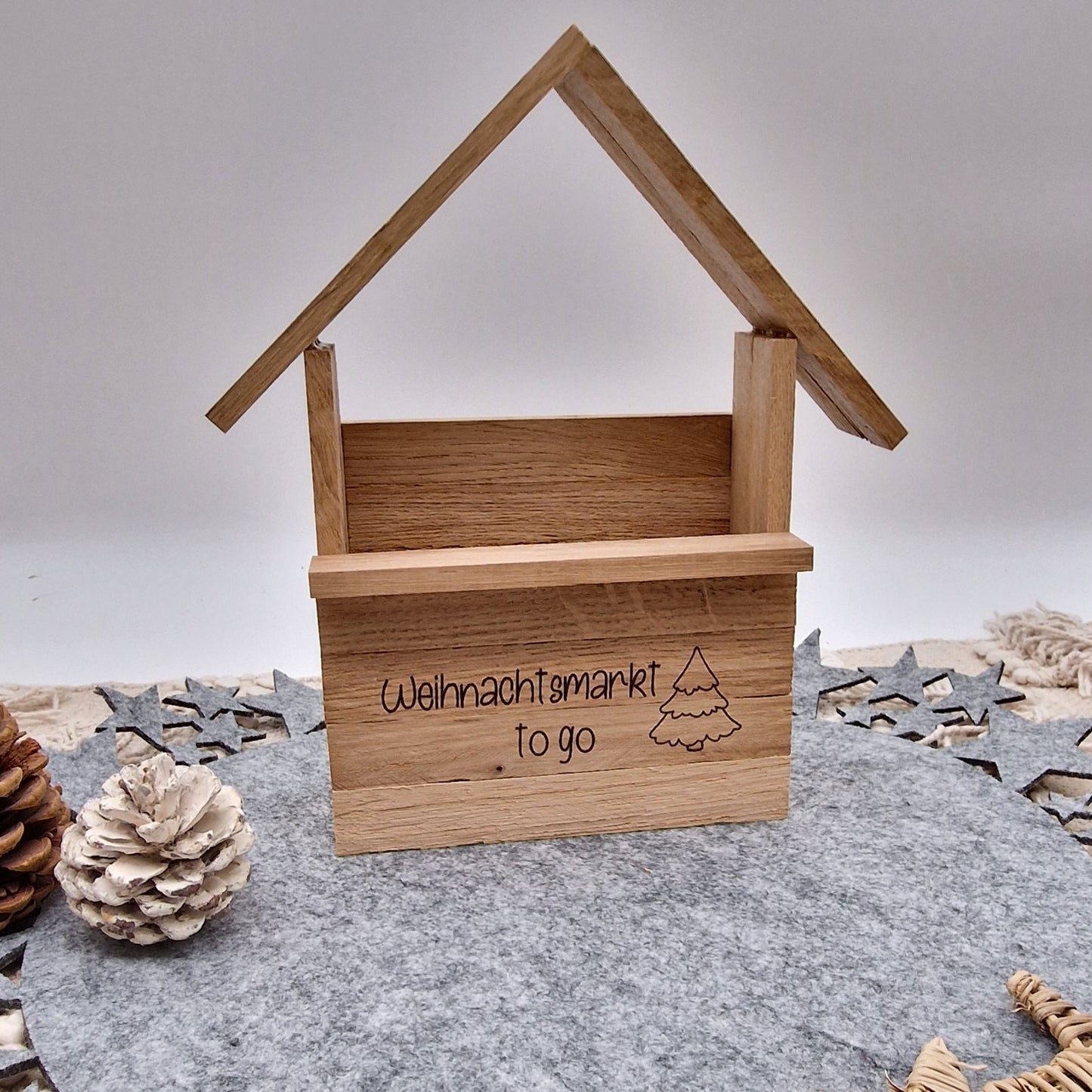 Holzhütte Geschenkverpackung Weihnachten
