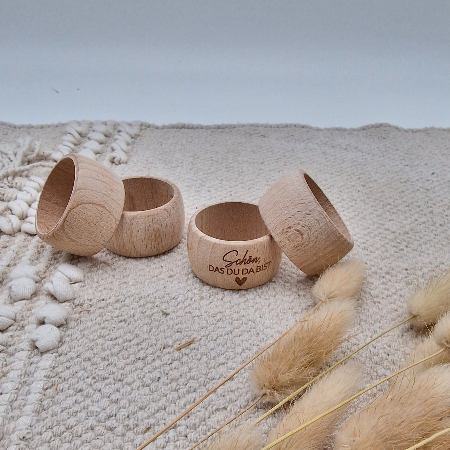 Serviettenring aus Holz Schön dass du da bist