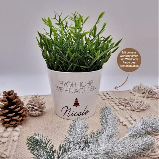 Personalisierter Blumentopf Weihnachten