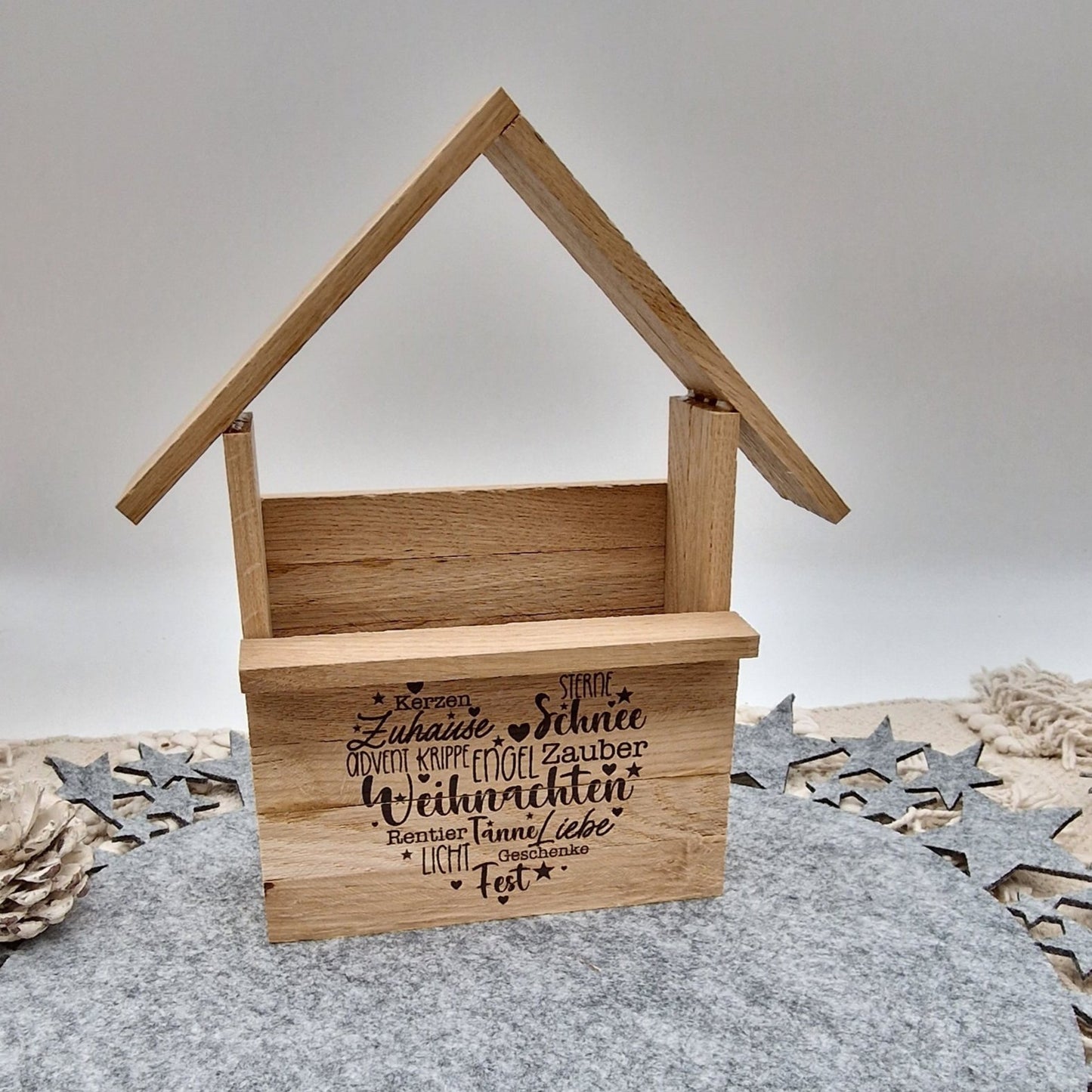 Holzhütte Geschenkverpackung Weihnachten