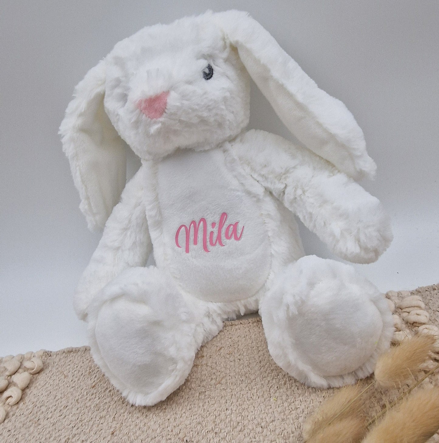 Kuscheltier Osterhase (weiß) Personalisiert
