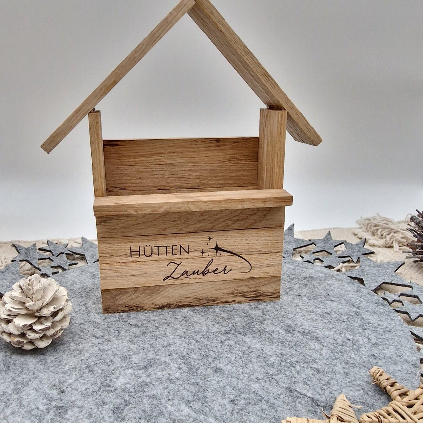 Holzhütte Geschenkverpackung Weihnachten