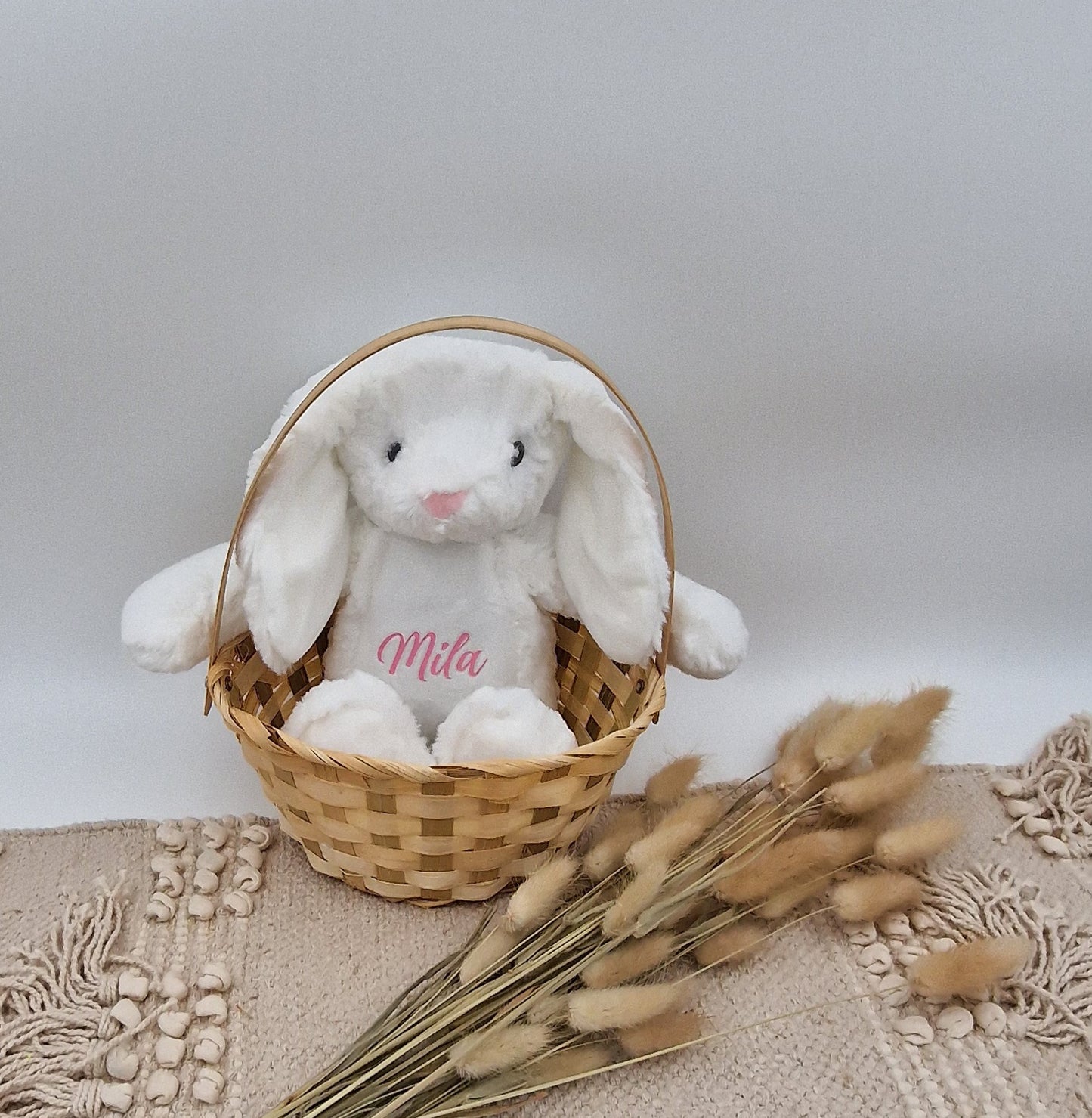 Kuscheltier Osterhase (weiß) Personalisiert