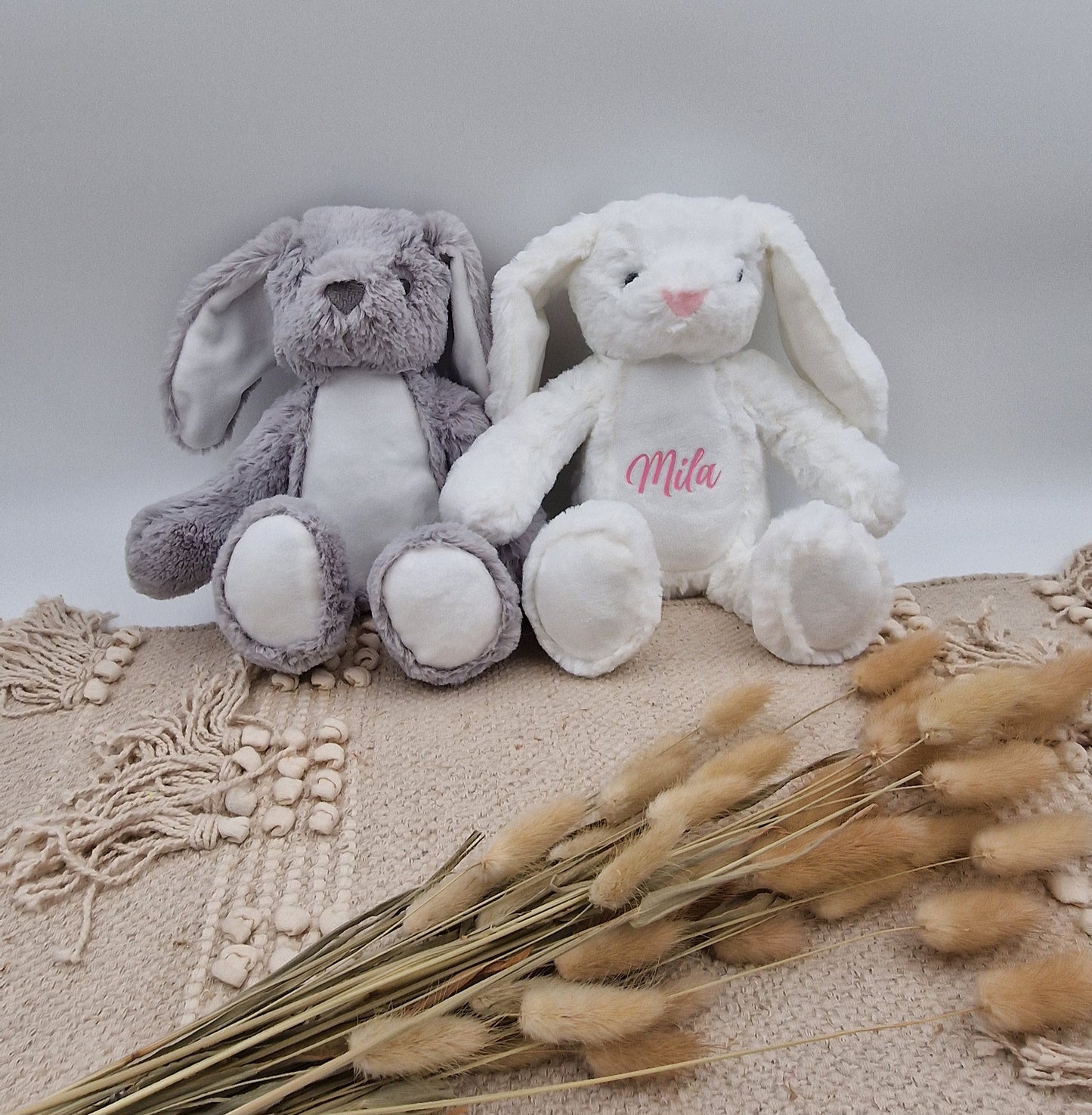 Kuscheltier Osterhase (weiß) Personalisiert