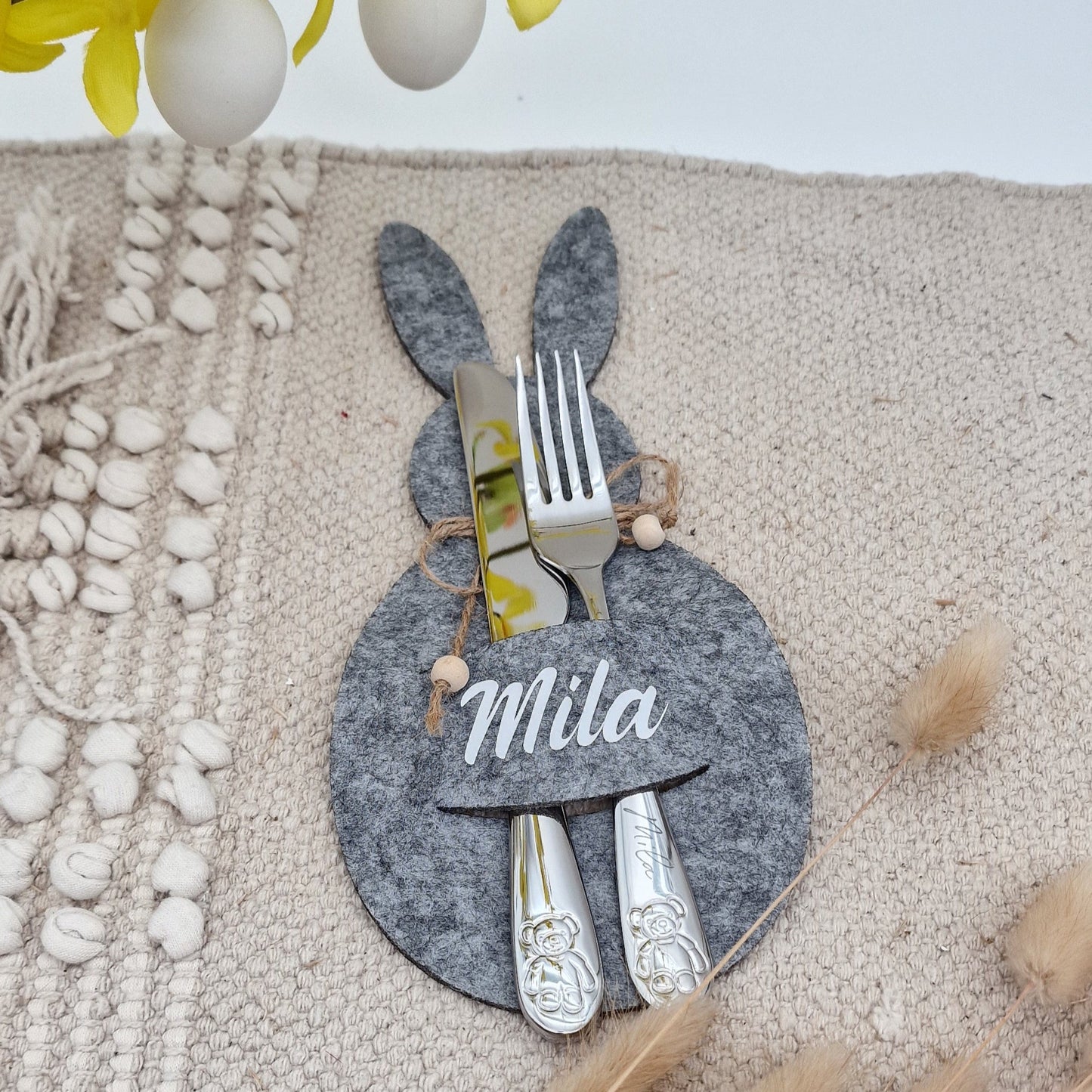Besteckhalter personalisiert Ostern
