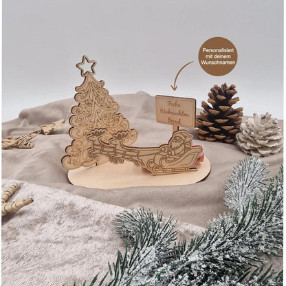 Personalisiertes Geldgeschenk zu Weihnachten,  Holz-Geldgeschenk Weihnachten – Name Geschenkidee für Kinder & Erwachsene, Weihnachtsgeschenk