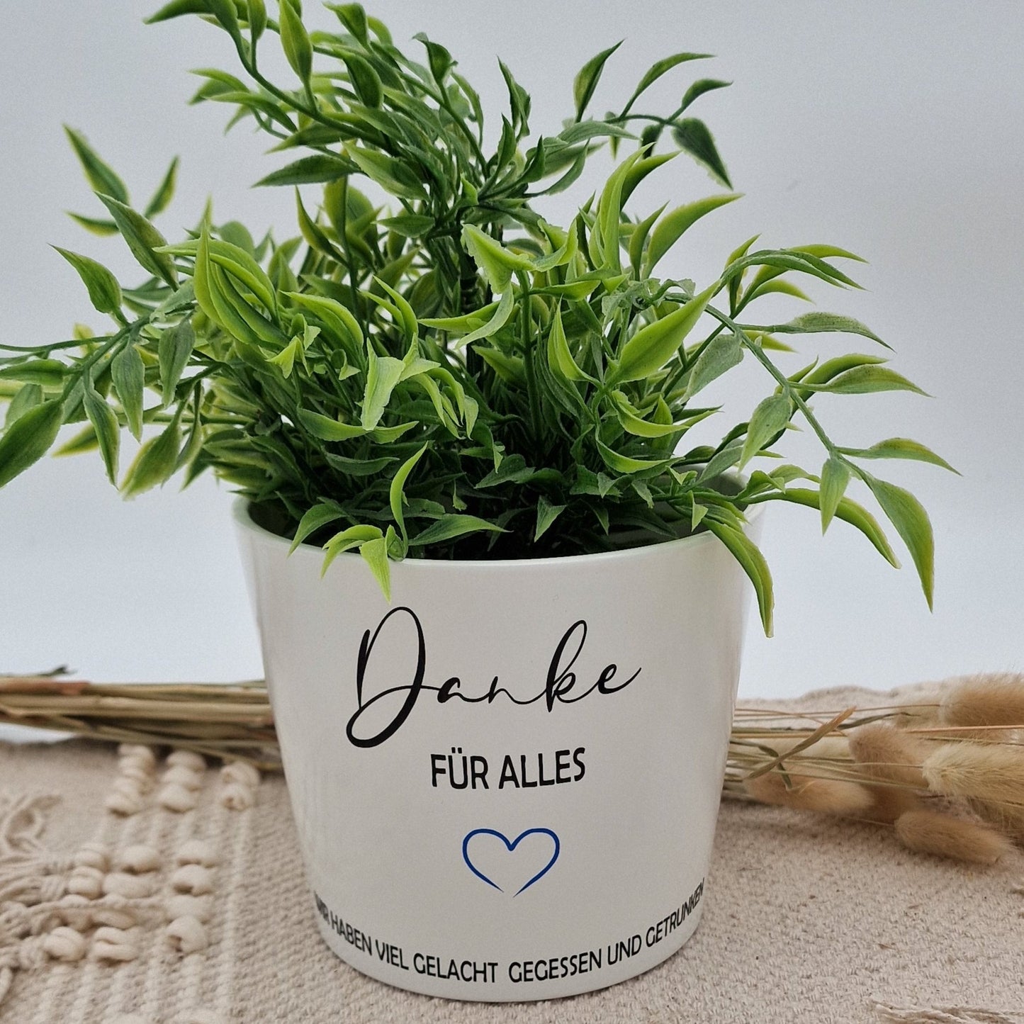 Blumentopf personalisiert Danke