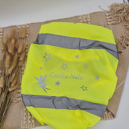Regenschutz für Schultasche Warnüberzug personalisiert