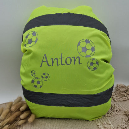 Regenschutz für Schultasche Warnüberzug personalisiert