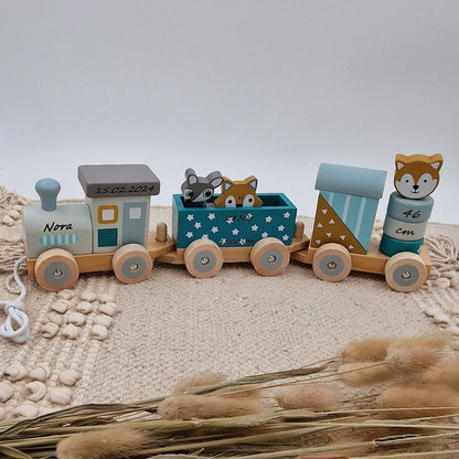Holz Lokomotive Eisenbahn Zug mit Steckform Stern