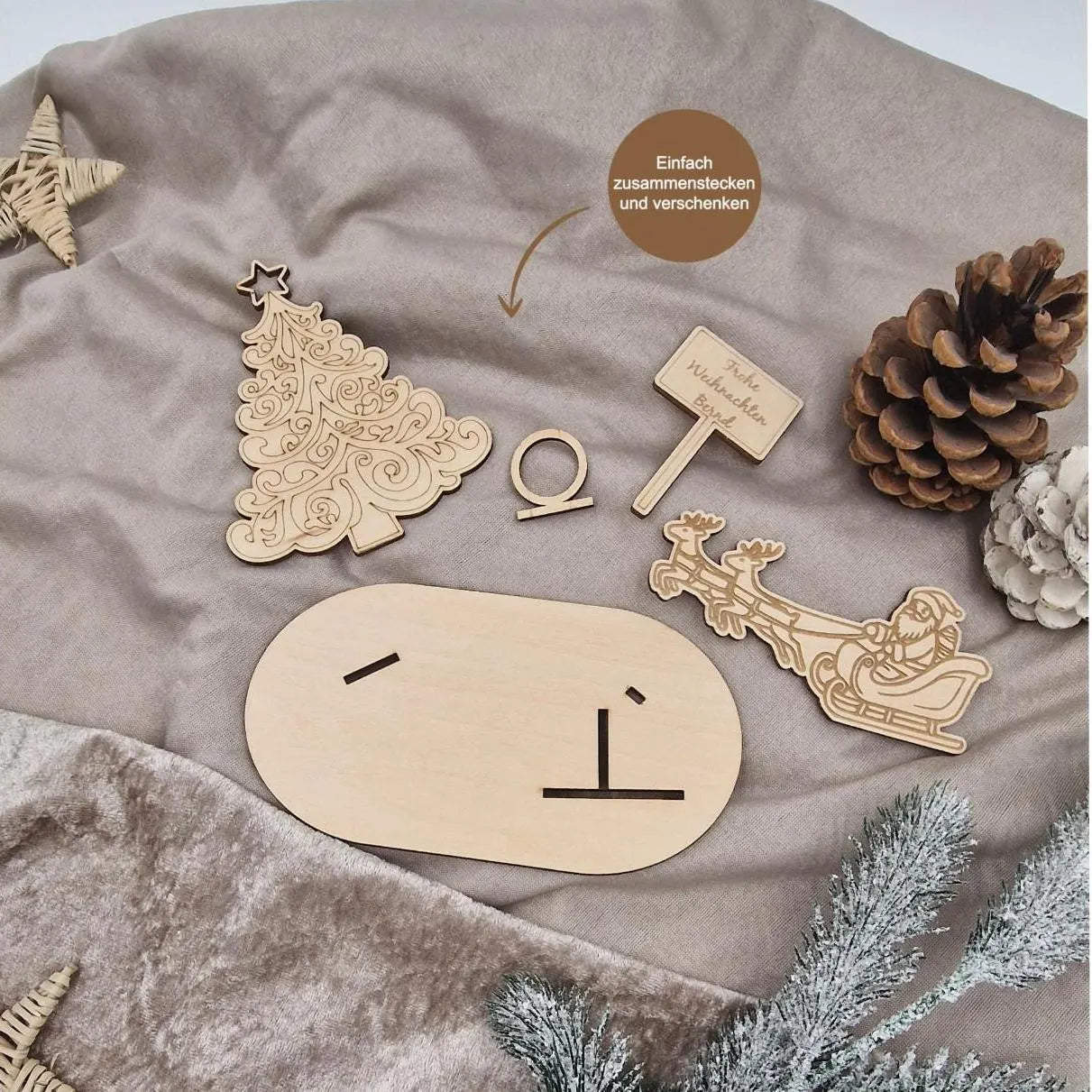 Personalisiertes Geldgeschenk zu Weihnachten,  Holz-Geldgeschenk Weihnachten – Name Geschenkidee für Kinder & Erwachsene, Weihnachtsgeschenk