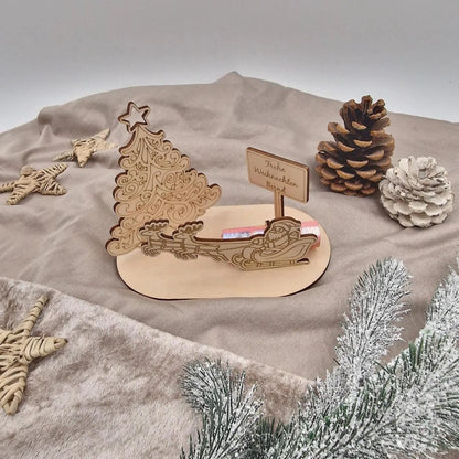 Personalisiertes Geldgeschenk zu Weihnachten,  Holz-Geldgeschenk Weihnachten – Name Geschenkidee für Kinder & Erwachsene, Weihnachtsgeschenk