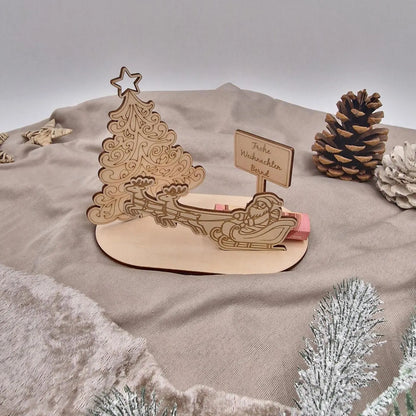 Personalisiertes Geldgeschenk zu Weihnachten,  Holz-Geldgeschenk Weihnachten – Name Geschenkidee für Kinder & Erwachsene, Weihnachtsgeschenk