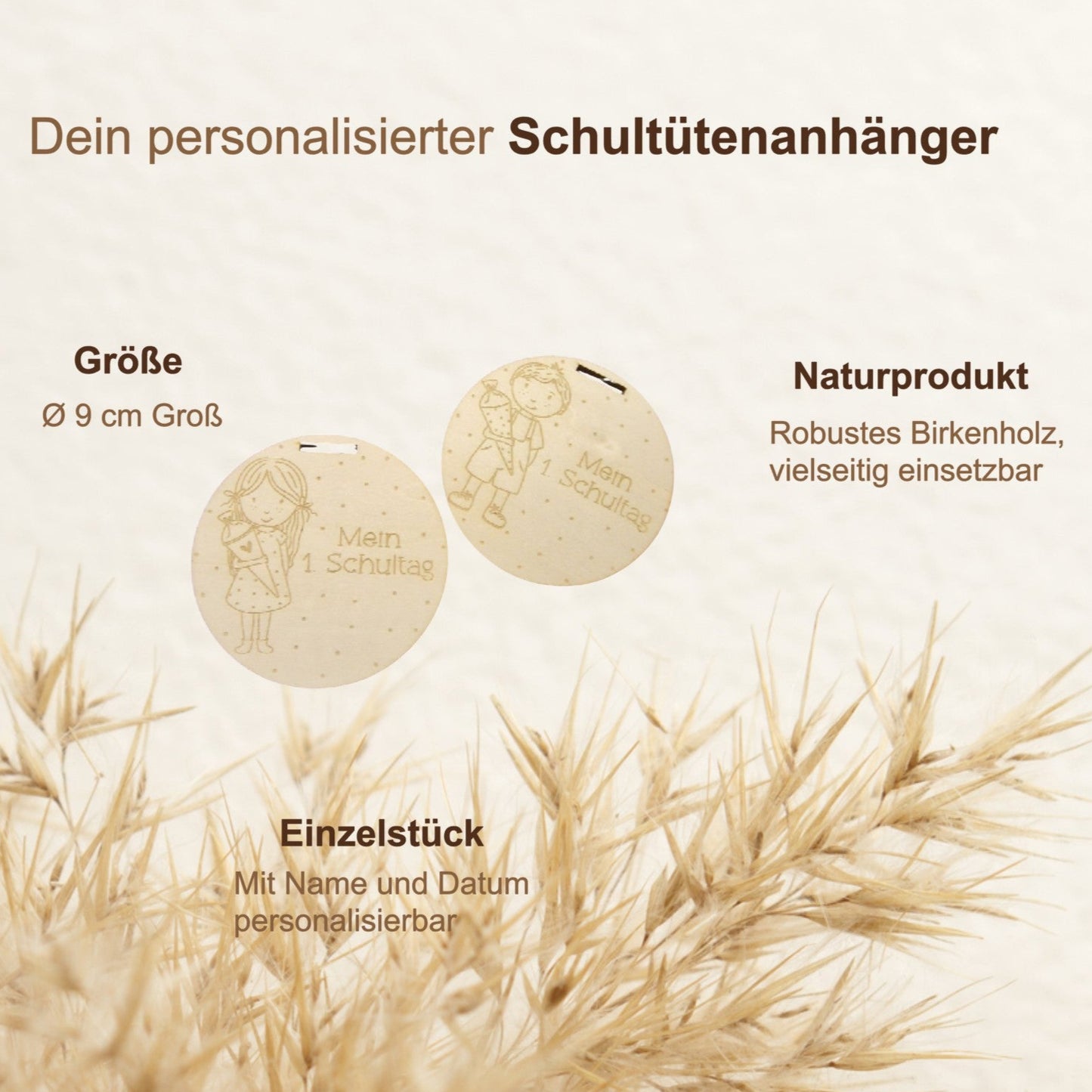 Personalisierter Anhänger Schultüte Mein 1. Schultag