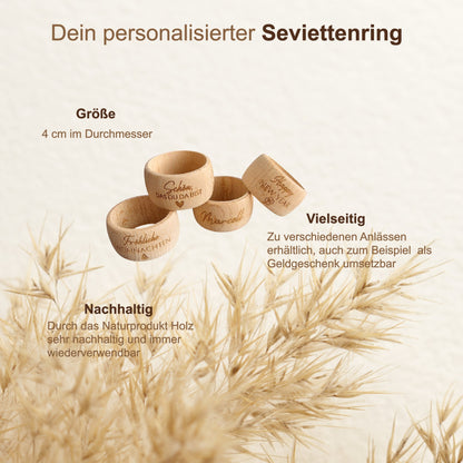Serviettenring aus Holz Schön dass du da bist
