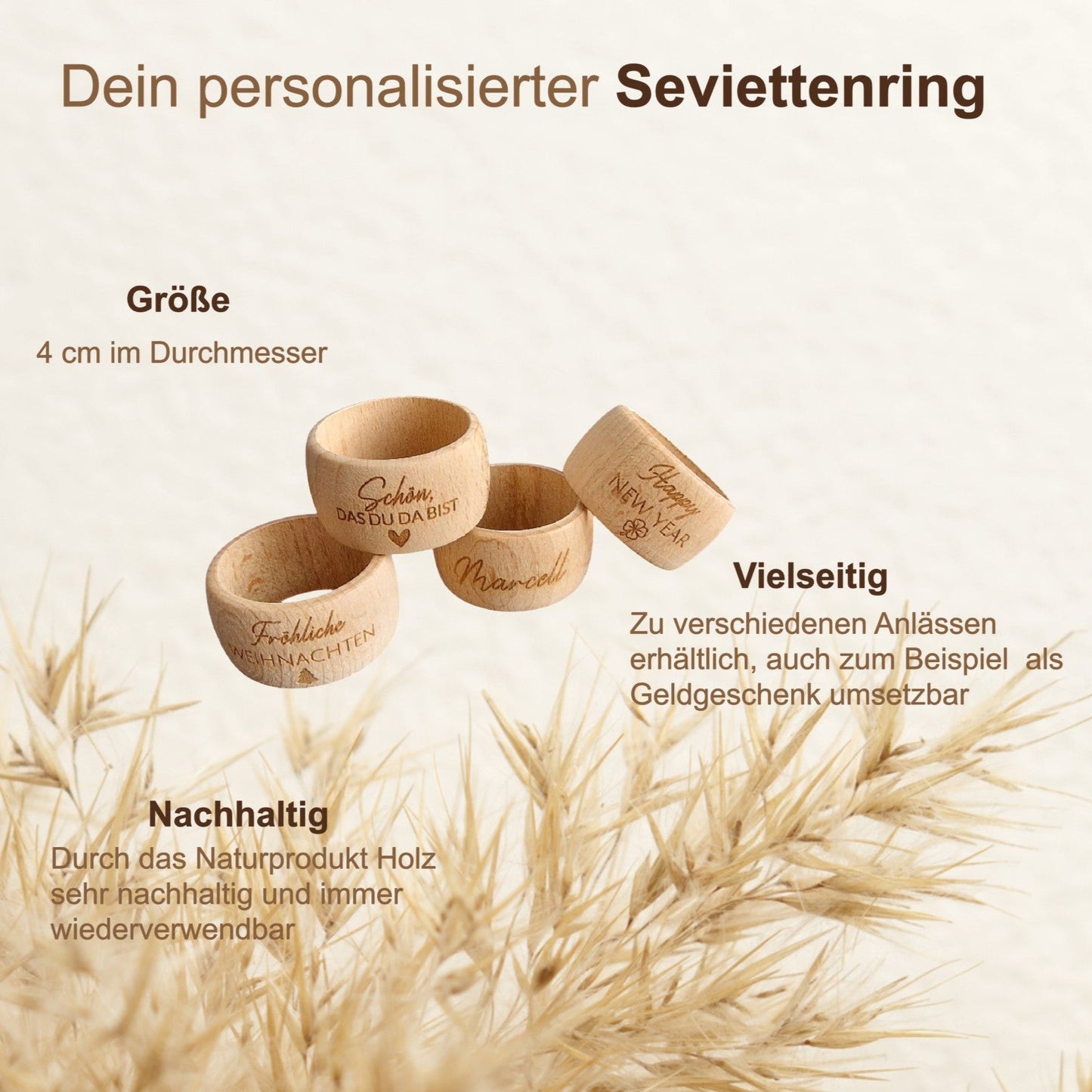 Serviettenring Personalisiert aus Holz
