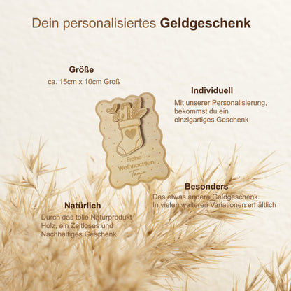 Weihnachts-Geldgeschenk – personalisierte Geschenkidee Weihnachten für Familie, Freunde & Kinder – Geldgeschenk-Verpackung, Wichtelgeschenk