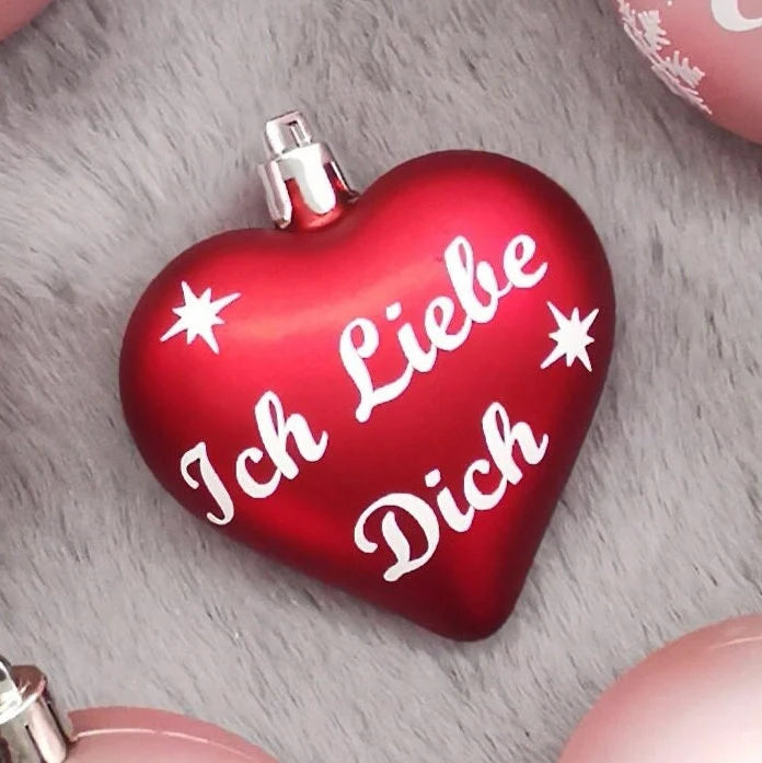 Weihnachtskugel personalisiert Herzform