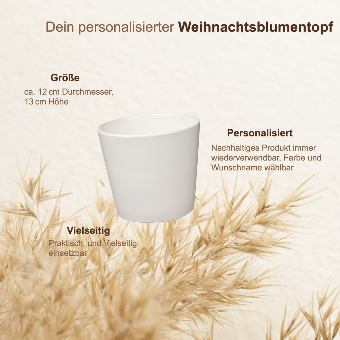 Personalisierter Blumentopf Weihnachten