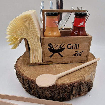Grill Geschenk | Grillparty | Geschenk zum Grillabend | Utensilo für Besteck | Besteck Organizer | Geschenk Männer | Geschenk Grillparty |