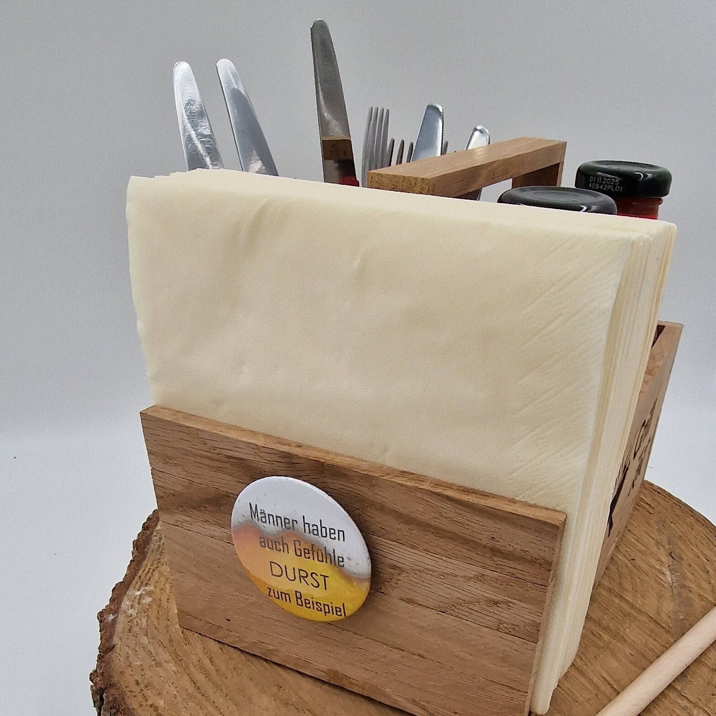Grill Geschenk | Grillparty | Geschenk zum Grillabend | Utensilo für Besteck | Besteck Organizer | Geschenk Männer | Geschenk Grillparty |