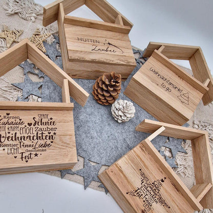 Holzhütte Geschenkverpackung | Weihnachten | Geschenk | personalisiertes Geschenk | Kleines Holzhaus | Wichteln | Geschenk zu Weihnachten |