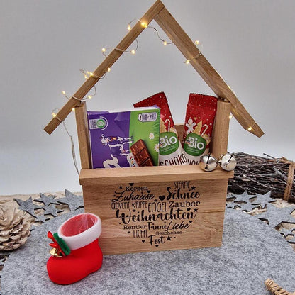 Holzhütte Geschenkverpackung | Weihnachten | Geschenk | personalisiertes Geschenk | Kleines Holzhaus | Wichteln | Geschenk zu Weihnachten |