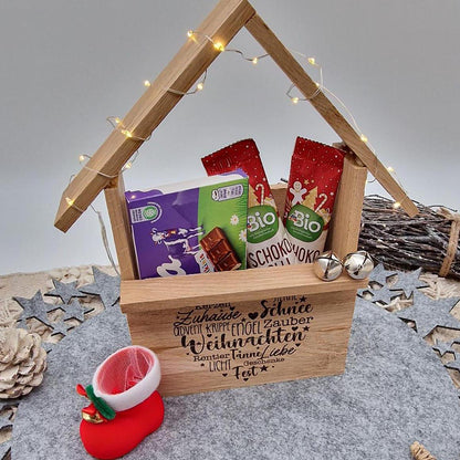 Holzhütte Geschenkverpackung | Weihnachten | Geschenk | personalisiertes Geschenk | Kleines Holzhaus | Wichteln | Geschenk zu Weihnachten |