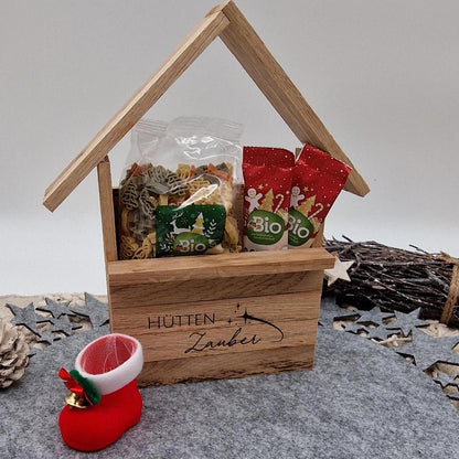 Holzhütte Geschenkverpackung | Weihnachten | Geschenk | personalisiertes Geschenk | Kleines Holzhaus | Wichteln | Geschenk zu Weihnachten |