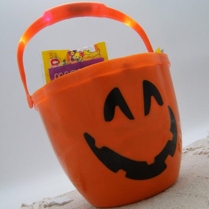 Personalisiere Halloween Eimer mit Name & leuchtendem Griff, Süßigkeiteneimer Kürbis Kinder, Trick or Treat Eimer, Süßes oder Saures